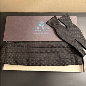 Brooks Brothers Black Bow Tie and Cummerbund Set
